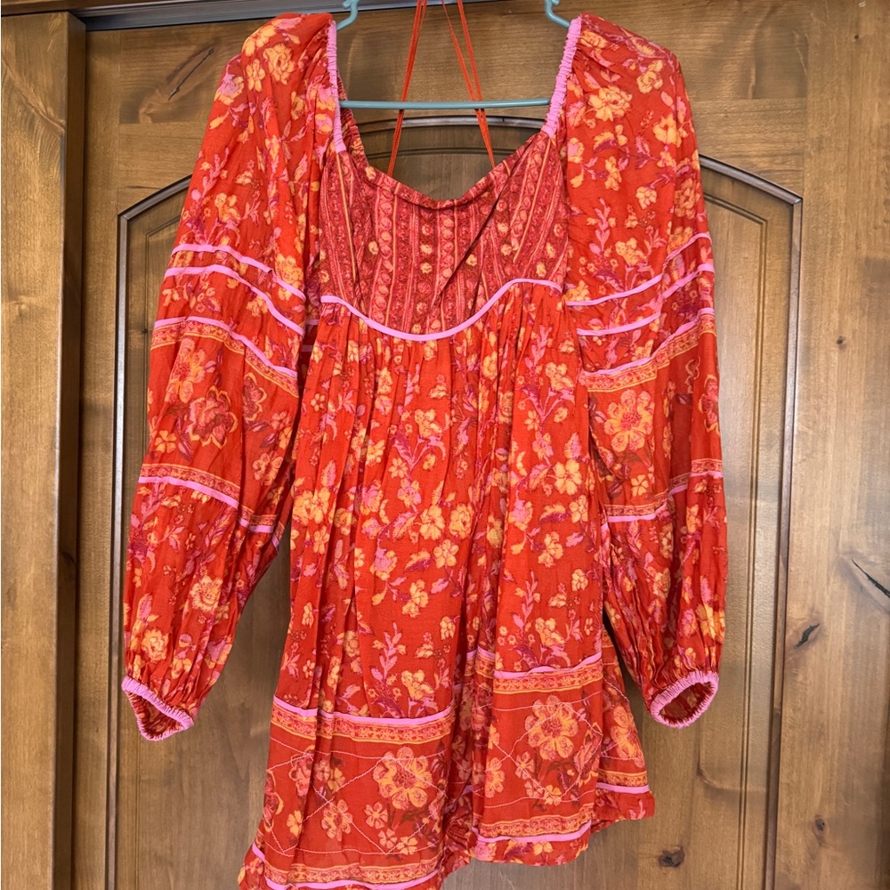 Free People Border Endless Afternoon Long Sleeve Mini Dress